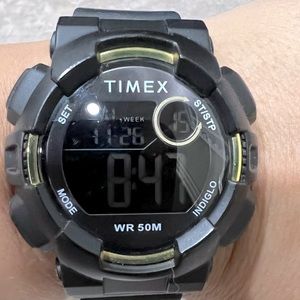 Timex black unisex digital resin watch